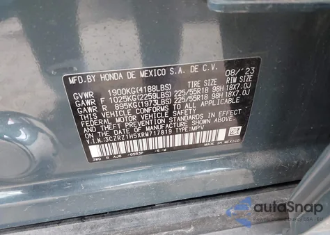 2024 Honda Hr-V 2Wd Sport/2Wd Sport W/O Bsi from USA, damaged, VIN 3CZRZ1H5XRM717819